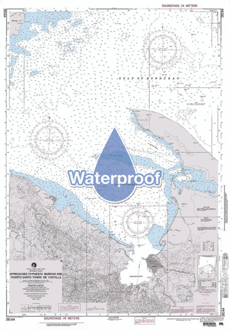 Waterproof NGA Chart 28164: Approaches to Puerto Barrios and Santo Tomas de Castilla