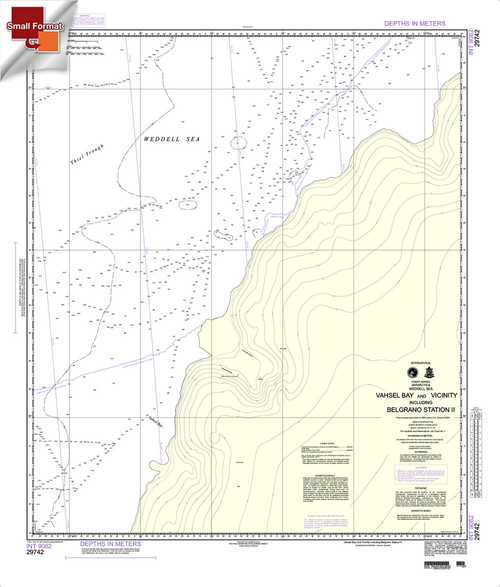 NGA Chart 29742: VahselÃ¡Bay And Vicinity IncludingÃ¡BelgranoÃ¡Station Ii, Approx. Size 21" x 24" (SMALL FORMAT WATERPROOF)