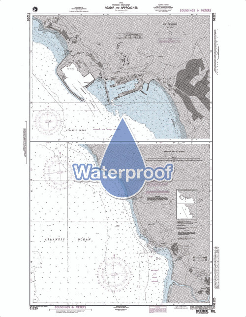 Waterproof NGA Chart 51225: Agadir and Approaches
