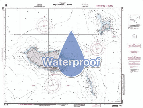 Waterproof NGA Chart 51261: Arquipelago Da Madeira
