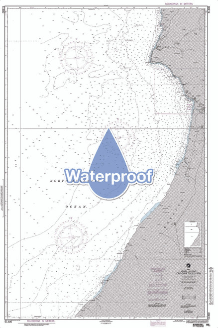 Waterproof NGA Chart 51300: Cap Ghir to Sidi Ifni