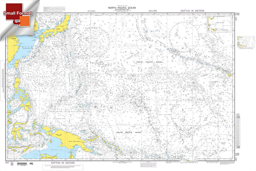 NGA Chart 52: North Pacific Ocean Southwestern Part, Approx. Size 21" x 30" (SMALL FORMAT WATERPROOF)