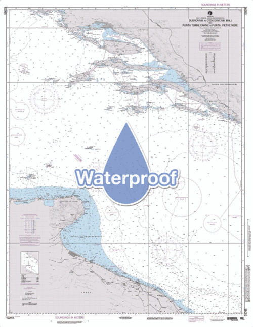 Waterproof NGA Chart 54095: Dubrovnik to Otok Drvenik Mali and Punta torre Canne to Punta Pietre Nere