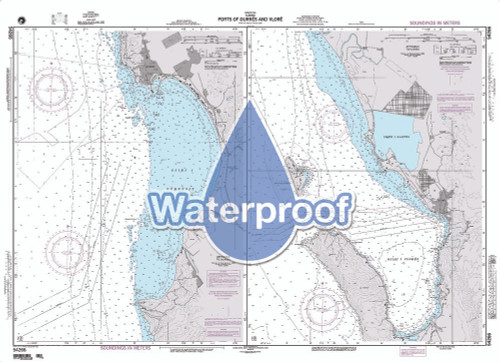 Waterproof NGA Chart 54266: Ports of Durres and Vlore