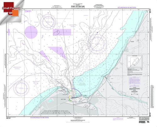 NGA Chart 55141: Port OfÂ Bat'Umi, Approx. Size 21" x 26" (SMALL FORMAT WATERPROOF)