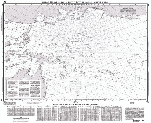 NGA Chart 56: Great Circle Sailing Chart of N. Pacific Ocean