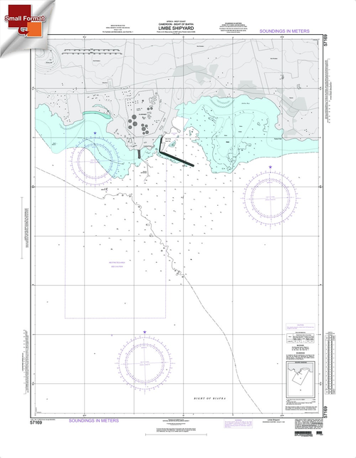 NGA Chart 57169: LimbeÃ¡Shipyard, Approx. Size 21" x 28" (SMALL FORMAT WATERPROOF)