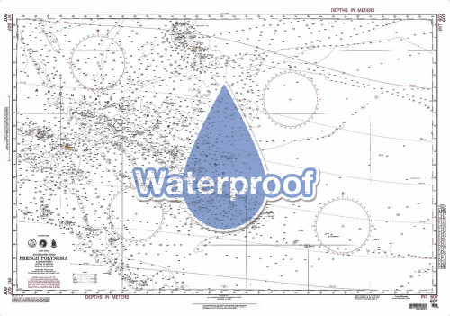 Waterproof NGA Chart 607: French Polynesia - South Pacific Ocean