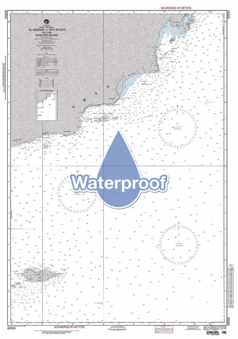 Waterproof NGA Chart 62024: Al Masirah to Ra'S Raysut Including Suqutra Island