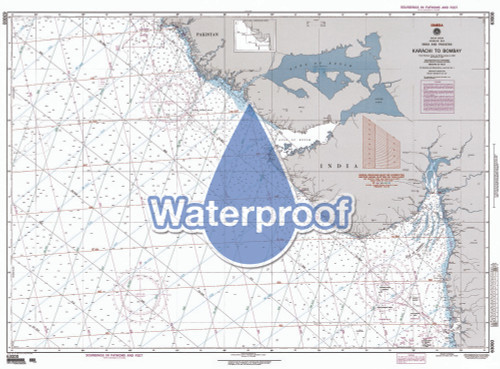 Waterproof NGA Chart 63000: Karachi to Bombay [India]