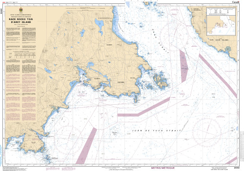 CHS Chart 3440: Race Rocks to/Ã  D'Arcy Island