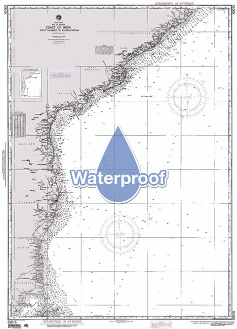 Waterproof NGA Chart 63015: Calimere Point to Kalingapatam
