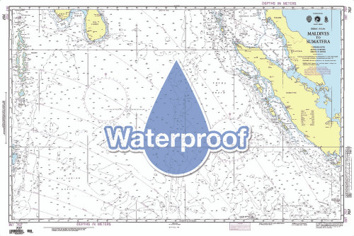 Waterproof NGA Chart 707: Maldives to Sumatera [Indian Ocean]