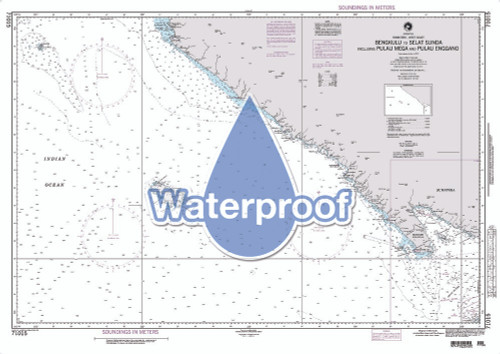 Waterproof NGA Chart 71015: Bengkulu to Selat Sunda Including Pulau Mega and Pulau Enggano