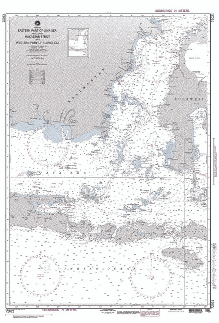 NGA Chart 72021: Java Sea (Eastern Part) Incl Makassar