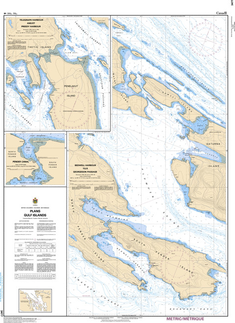 CHS Chart 3477: Plans - Gulf Islands