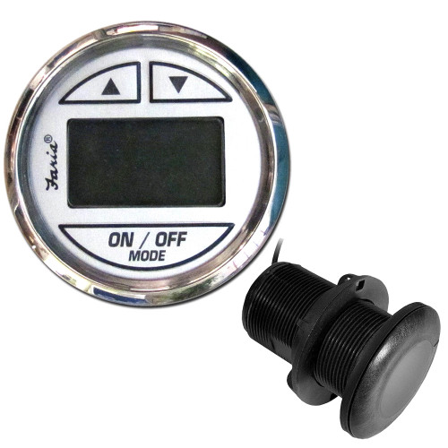 Faria Chesapeake White SS 2" Depth Sounder w\/Thru-Hull Transducer [13894]