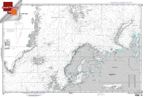 NGA Chart 804: Greenland To Kara Sea, Approx. Size 21" x 31" (SMALL FORMAT WATERPROOF)