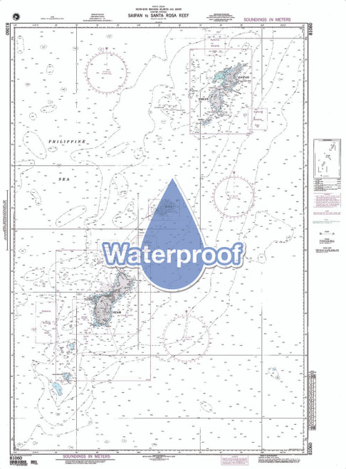 Waterproof NGA Chart 81060: Saipan to Santa Rosa Reef / Marianas