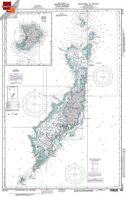NGA Chart 81141: Palau Is [Caroline Islands], Approx. Size 21" x 32" (SMALL FORMAT WATERPROOF)