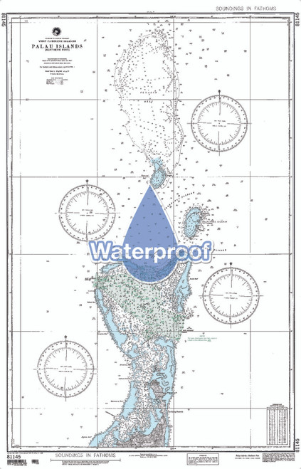 Waterproof NGA Chart 81145: Palau Is Northern Part [West Caroline Islands]