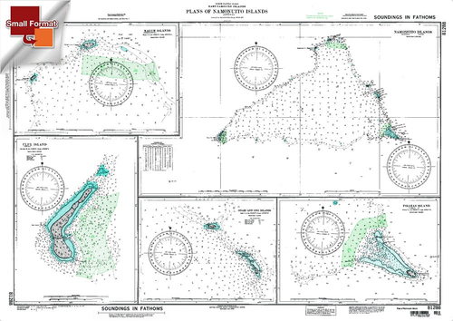 NGA Chart 81288: Namonuito Islands Plans Of [E. Caroline, Approx. Size 21" x 30" (SMALL FORMAT WATERPROOF)