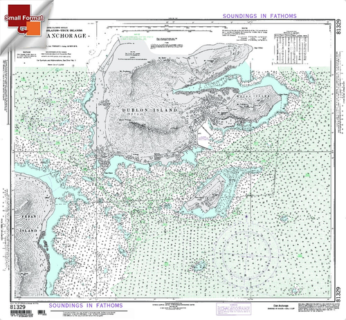 NGA Chart 81329: Eten Anchorage [Caroline Islands-Truk Is, Approx. Size 21" x 25" (SMALL FORMAT WATERPROOF)
