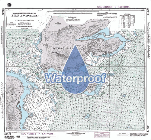 Waterproof NGA Chart 81329: Eten Anchorage [Caroline Islands - Truk Is]