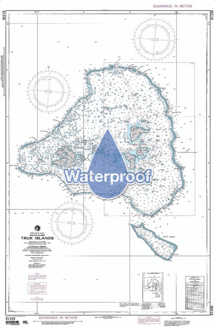 Waterproof NGA Chart 81338: Truk Is. [Caroline Islands]