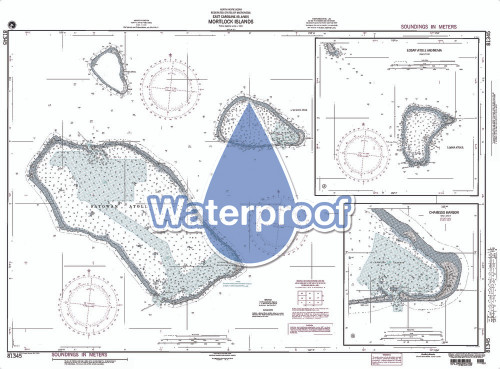 Waterproof NGA Chart 81345: Mortlock Islands East Caroline Islands