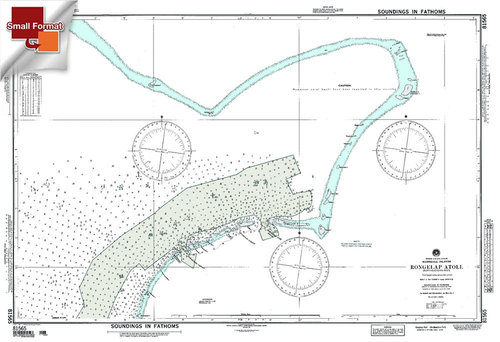 NGA Chart 81565: Rongelap Atollnortheastern Partmarshal, Approx. Size 21" x 29" (SMALL FORMAT WATERPROOF)