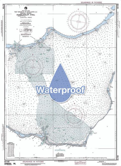 Waterproof NGA Chart 81729: Ailinglapalap Atoll [Marshall Islands]