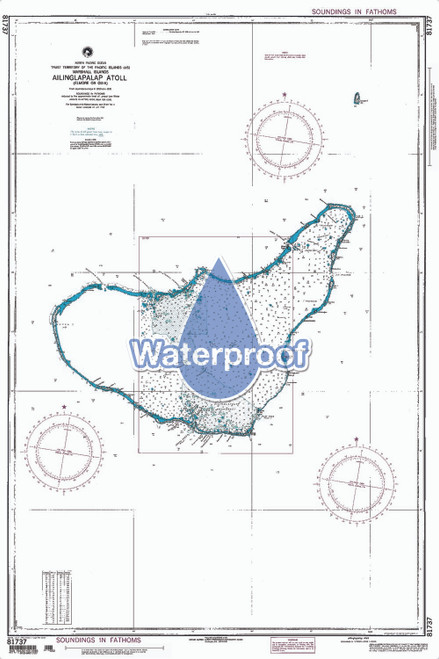 Waterproof NGA Chart 81737: Ailinglapalap Atoll [Marshall Islands]
