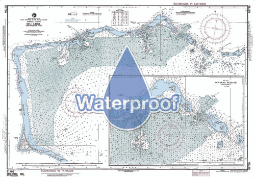 Waterproof NGA Chart 81796: Mili Atoll Marshall Islands