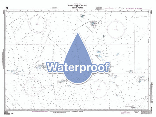 Waterproof NGA Chart 83032: South Pacific Ocean Tuvalu - Fiji - France Tuvalu Islands Rotuma and Isles de Horne