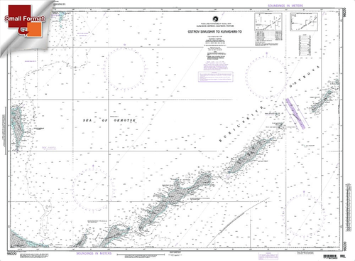 NGA Chart 96020: Ostrov Simushir To Ostrov Kunashir, Approx. Size 21" x 29" (SMALL FORMAT WATERPROOF)