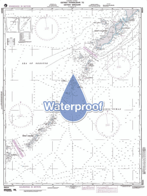 Waterproof NGA Chart 96024: Ostrov Paramushir to Ostrov Simushir