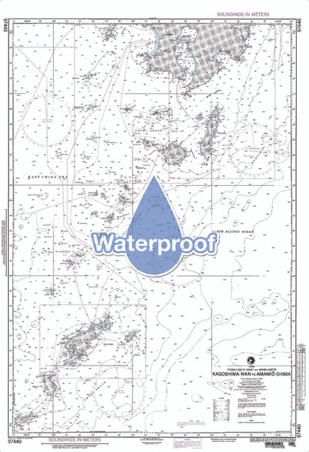 Waterproof NGA Chart 97440: Kagoshima Wan to Amami Oshima