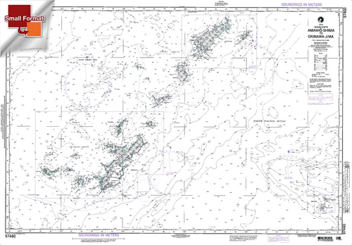 NGA Chart 97460: Amami-O Shima To Okinawa Jima, Approx. Size 21" x 29" (SMALL FORMAT WATERPROOF)