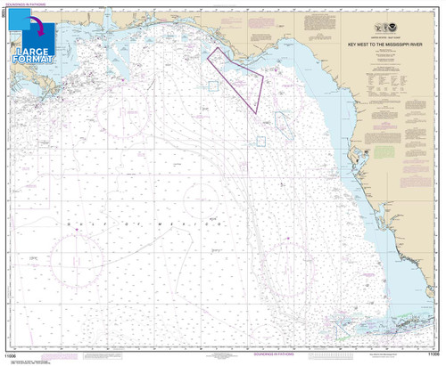 Large Format NOAA Chart 11006: Key West to Mississippi River