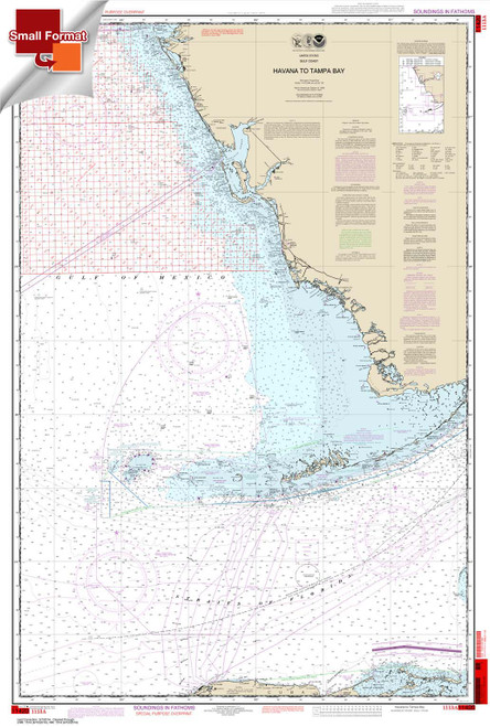 Small Format NOAA Chart 1113A: Havana to Tampa Bay (Oil and Gas Leasing Areas)