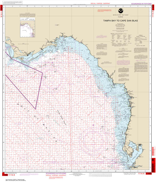 NOAA Chart 1114A: Tampa Bay to Cape San Blas (Oil and Gas Leasing Areas)