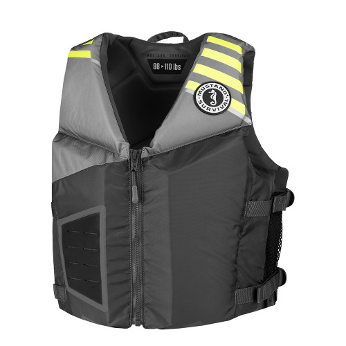 Mustang Young Adult REV Foam Vest - Grey\/Light Grey\/Fluorescent Yellow - Universal [MV3600-270-0-206]