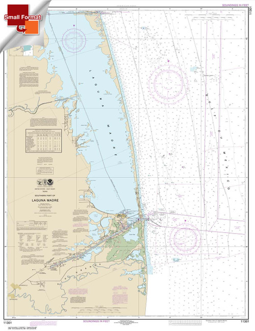 Small Format NOAA Chart 11301: Southern part of Laguna Madre