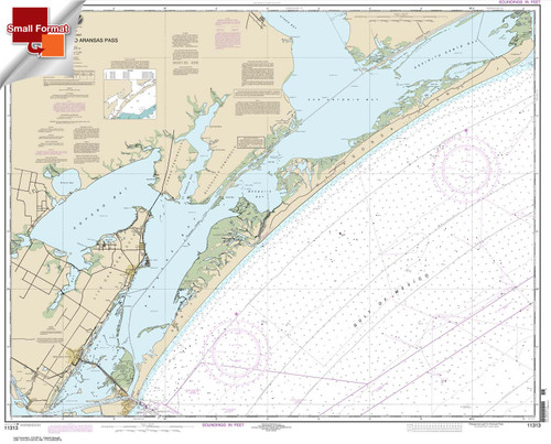 Small Format HISTORICAL NOAA Chart 11313: Matagorda Light to Aransas Pass