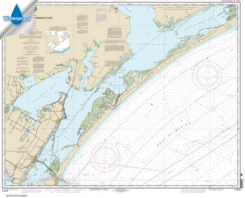 Waterproof HISTORICAL NOAA Chart 11313: Matagorda Light to Aransas Pass