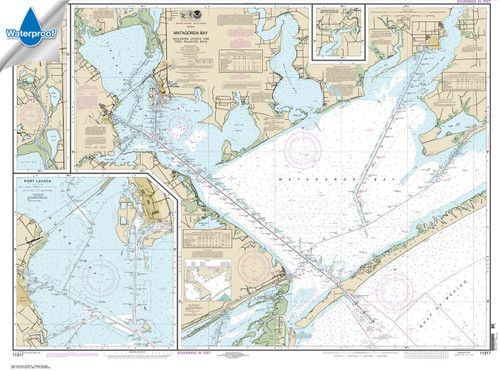 Waterproof HISTORICAL NOAA Chart 11317: Matagorda Bay including Lavaca and Tres Palacios Bays; Port Lavaca; Continuation of Lavaca River; Continuation of Tres Palacios Bay