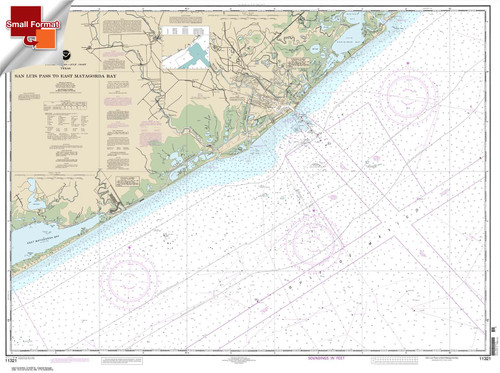Small Format NOAA Chart 11321: San Luis Pass to East Matagorda Bay