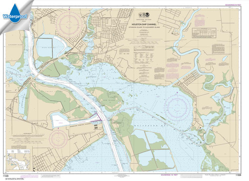 Waterproof NOAA Chart 11328: Houston Ship Channel Atkinson Island to Alexander Island