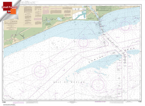 Small Format HISTORICAL NOAA Chart 11332: Sabine Bank
